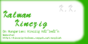 kalman kinczig business card